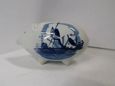 Vintage Delft Blue and White Piggy Bank - Image 1 of 4