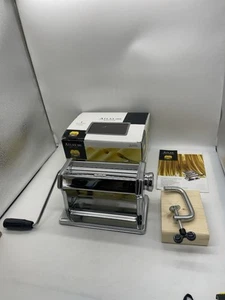 Marcato Atlas 180 Classic Manual Pasta Dough Roller Machine Chrome - Open Box - Picture 1 of 9