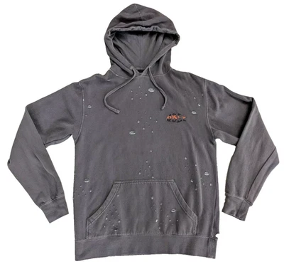 Obey Giant Propaganda Distressed Holes Med Hoodie Sweatshirt Floral Tattoo No 89 - Image 1 of 4