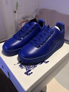 Burberry Blue Leather Sneakers Size 10 - Picture 1 of 9