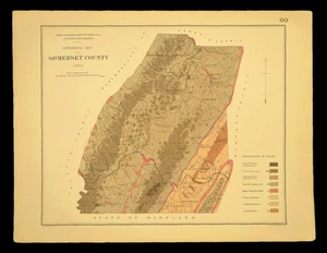 1884 SOMERSET COUNTY PA Karte Geological Brothersvalley Township Antik OHNE FALZ - Bild 1 von 6