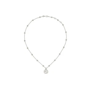 Collana Gucci interlocking G con ciondolo GG in argento 925 - Foto 1 di 6