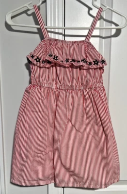 Gymboree Girls Red & White Stripes with Blue Stars-Sleeveless Dress-Size 6 - Image 1 of 4