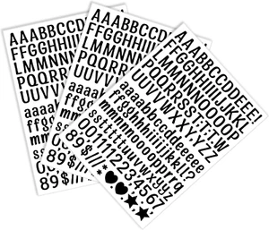 2280 Pieces 15 Sheets Letter Stickers 0.5 Inch,Black Small Deco Stickers Waterpr - Picture 1 of 11