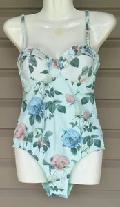 TED BAKER ANNRR DISTINGUISHING ROSE FLORAL WHITE SWIMSUIT ONE PIECE 32 C/D $125 - Picture 1 of 7