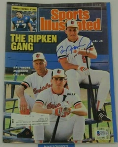 Cal Ripken Jr Signed Sports Illustrated Cover 3.9.87 MLB HOF Orioles BAS - Picture 1 of 2