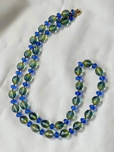 JOAN RIVERS 39" Necklace   Blue -Green Crystal - Picture 1 of 6