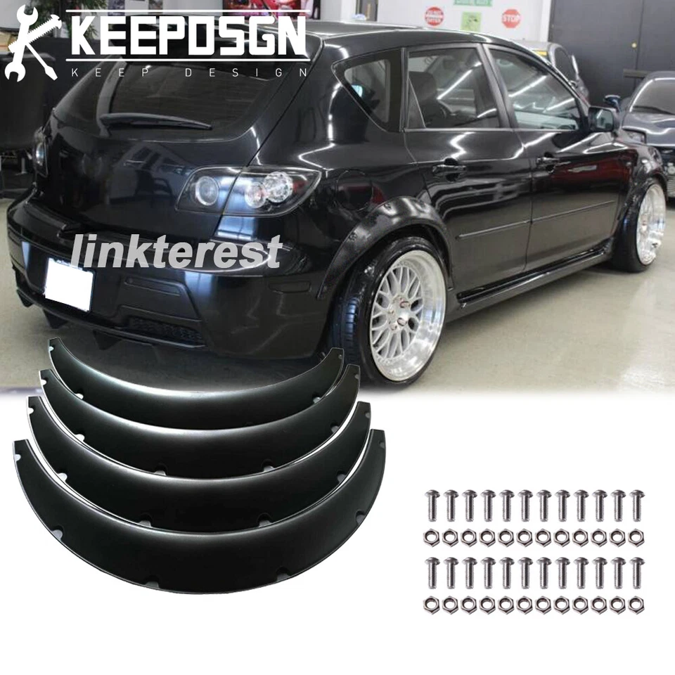 For Mazda Mazdaspeed 3 Fender Flares Body Kits Wide Extra Wheel Cover Protect Foto 1 de 4
