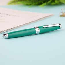 DELIKE MOON 3 Green Metal Fountain Pen F/0.58mm Nib Office Students Writing #wb