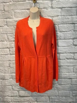 Nuevo con etiquetas Cárdigan Suéter One Girl Who Para Mujer Naranja 100% Cachemira Frontal a Presión Talla L Foto 1 de 4