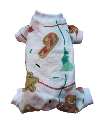 Christmas Cookies Frosting Flannel Pajama Dog Puppy Teacup Pet Clothes - XXS - Изображение 1 из 4