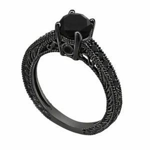 Black Diamond 2.50 Carat 925 Sterling Silver Ring Certified Awesome Quality - Picture 1 of 5