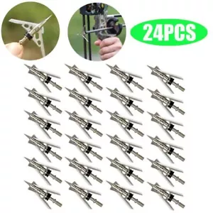 24pcs Archery 100 Grain Point Raging Hypodermic Cut Expandable Hunting broadhead - Picture 1 of 12