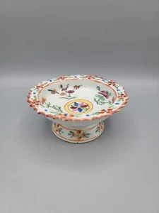 Antike Thai Bencharong Sockel Schale Porzellan florales Design 19. Jahrhundert - Bild 1 von 13
