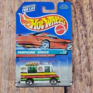 1998 Hot Wheels #693 Tropicool Series 1/4 CAMION GELATO bianco con logo HW bianco - Foto 1 di 5