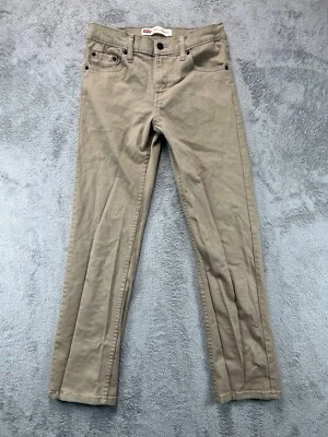 Pantalones de mezclilla Levis 514 rectos para niños talla 14 regular caqui marrón 27x27 lengüeta roja Foto 1 de 4