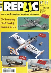REPLIC 83 WW2 RAAF CAC BOOMERANG / REPUBLIC F-84G THUNDERJET / Ju87D STUKA LUFTW - Picture 1 of 4