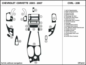 Carbon Fiber Dash Trim Kit for CHEVROLET CORVETTE 2005-2007 without navigation - Picture 1 of 1