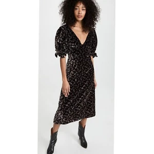 Sea New York Valerie Velvet Tie Back Floral Midi Dress NWT Size 4 - Picture 1 of 12