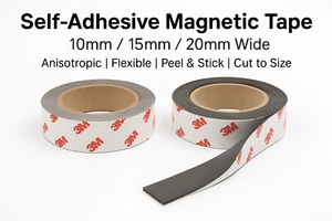 Selbstklebendes Magnetband 10, 12, 15, 20 mm breit flexible anisotrope Streifen - Bild 1 von 14