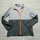 Under Armour HeatGear Jacket Youth Size Medium Gray Orange Full Zip Track