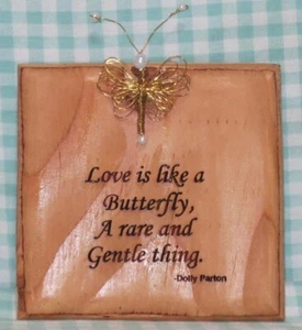 Love is Like a Butterfly A Rare and Gentle Thing Dolly Parton cita arte grabado - Imagen 1 de 6