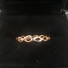 NEW Sterling Silver Braided Infinity Ring Rose Gold Color 3mm Wide Band Sz8 - 1g