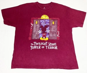 Disneyland Tower of Terror Mickey Mouse T-Shirt XL rot burgund weinrot - Bild 1 von 7