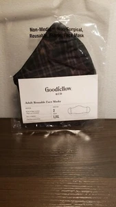 Men's Fabric Face Masks (L/XL) - Gray, Black Plaid - Goodfellow & Co, 2 per pack - Picture 1 of 4