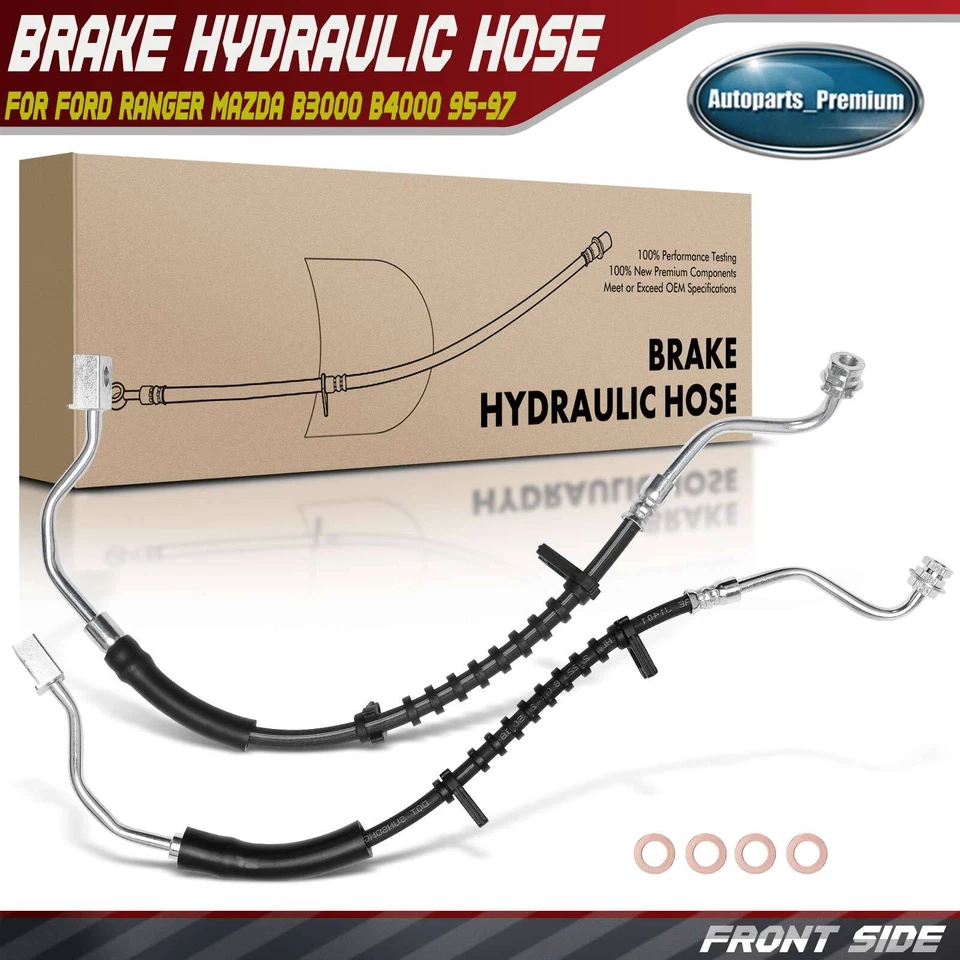 2 передних гидравлических шланга левого и правого тормоза для Ford Ranger Mazda B2300 B3000 95-97 - Изображение 1 из 4