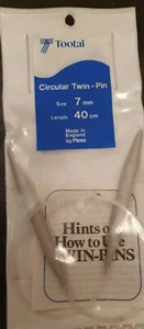 Tootal AERO 40cm Circular Twin-Pin Knitting Needles Size 7mm FREE P&P MADE IN UK - Picture 1 of 2
