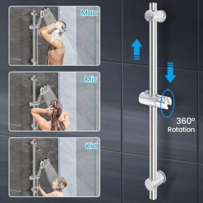 Edelstahl Verstellbar Duschstange Wandhalterung Brausekopfhalter Variabel 66cm - Bild 1 von 4