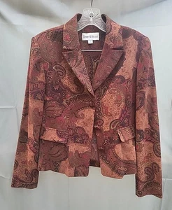 vintage danny & nicole paisley jacket size 8 - Picture 1 of 10