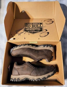 Duluth Trading Herren Größe 8,5 M Wildschwein dunkelbraun geöltes Leder Mokassins Schuhe *NEU - Bild 1 von 14