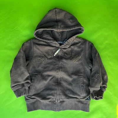 Moletom com capuz infantil 4T Hurley marrom zíper completo - Imagem 1 de 4