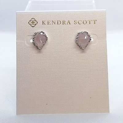 Nuevos aretes Kendra Scott Tessa de plata en cuarzo rosa Foto 1 de 2