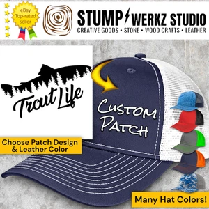 Custom Trucker Hat Baseball Cap Personalized Richardson Fishing TROUT LIFE - Picture 1 of 21