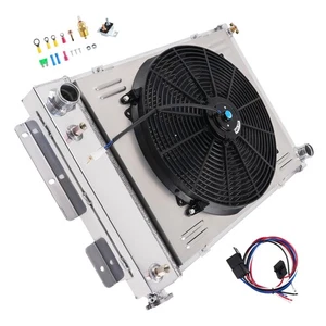 Aluminum Radiator Dual Fan Shroud Kit for Chevrolet Camaro V8 5.0L 1969 AE370 - Bild 1 von 21