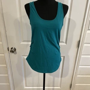 Canotta Athleta Outbound increspata collo a scoop laterale piccola Teal Yoga Activewear - Foto 1 di 9