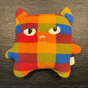 Yes a Cat Named Marty Cohen Stuffed Animal Plush Toy Plaid Square SCARY STORIES - Picture 1 of 5