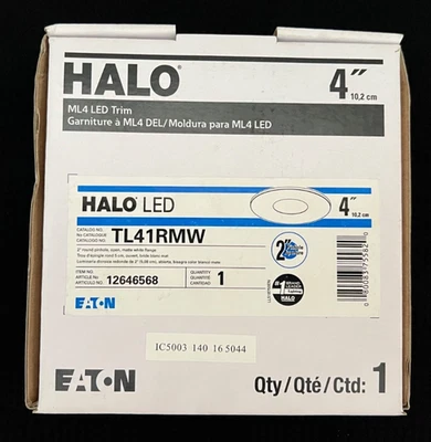 Halo LED TL41R ML4 LED 4" Trim - Matte White - 2" Pinhole - Image 1 of 4