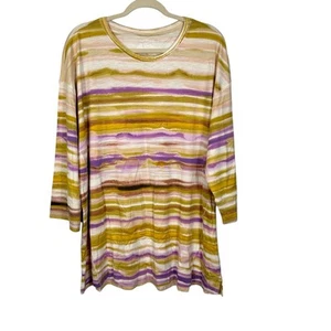 Blusa de manga 3/4 de oro blanco morado Westbound talla 2X - Imagen 1 de 4