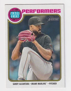 2023 TOPPS HERITAGE BASEBALL SANDY ALCANTARA NEW AGE PERFORMERS NA-25 - Foto 1 di 2