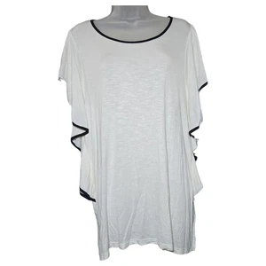 Suzanne Betro Damen LG weiß schwarz Flatterärmel Kurzarm Bluse neu mit Etikett klassisch - Bild 1 von 7