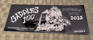 EXTREMELY RARE Satisfy x Saddles 100 2023 Bumper Sticker (7.75" x 3") - Bild 1 von 2