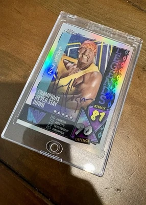 2021 HULK HOGAN AUTO WWE Topps Chrome Slam Attax Refractor #137 - Image 1 of 4