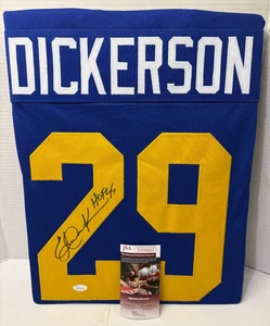 ERIC DICKERSON Signed Rams Jersey COA JSA HoF Insc.🔥 - Ships Fast! - Picture 1 of 4