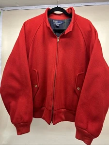 Polo Ralph Lauren Vintage Lana Bomber Giacca Cappotto Uomo Tg L Grande Foderato LEGGI - Foto 1 di 10