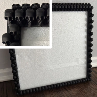 Black Skulls 12.5 x 12.5  Rock Metal Music Vinyl Album Wall Frame Holder - Image 1 of 4