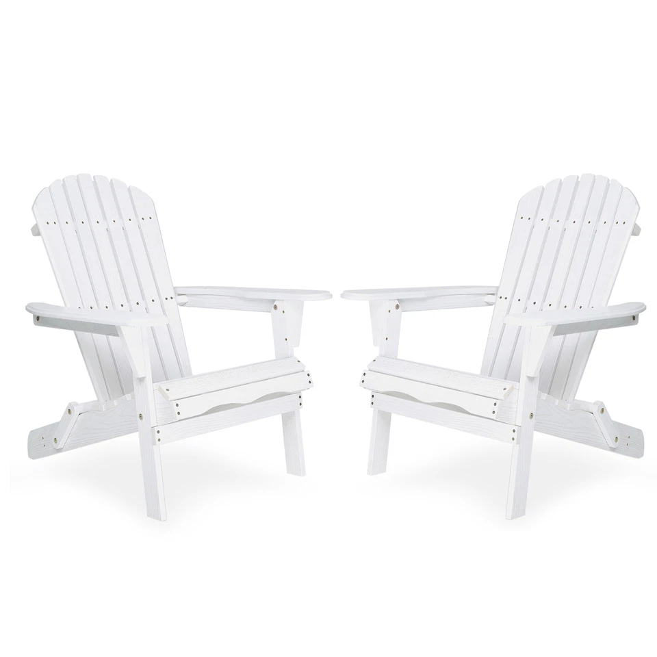 Silla Plegable Adirondack, Madera de Cedro Exterior Fogata Patio Juego de 2 Asientos Foto 1 de 4
